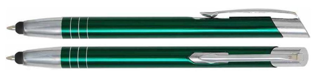 Aluminium touch-stylus balpen Tours - groen