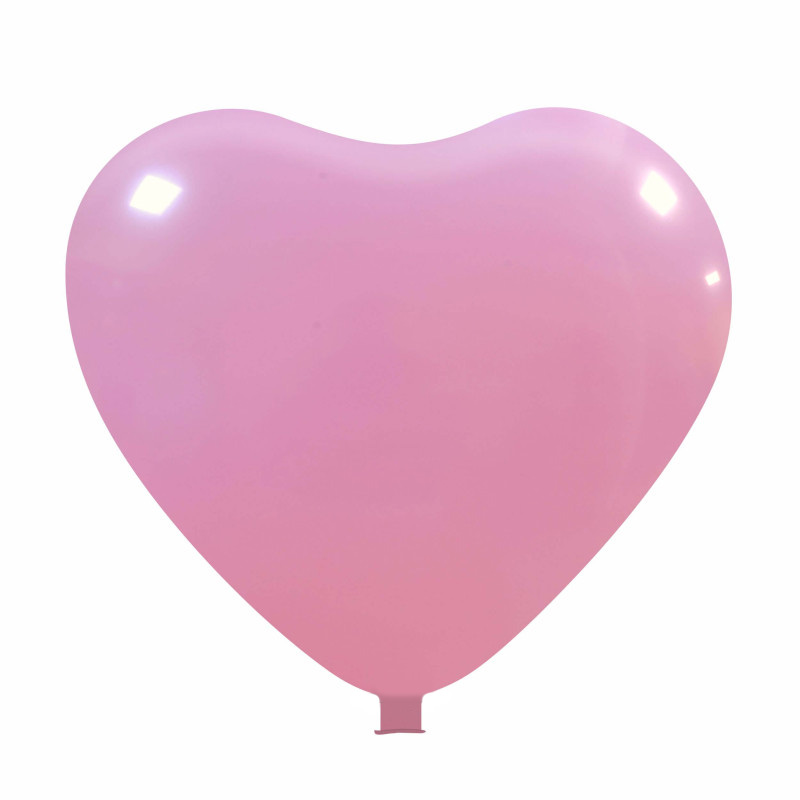 Reuzenballonnen bedrukt hartvorm - Ø 65 cm / omvang 170 cm / 25 inch - Roze (01)