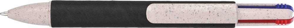 Balpen Deborah | Karton en tarwestro | 4 kleuren - Zwart