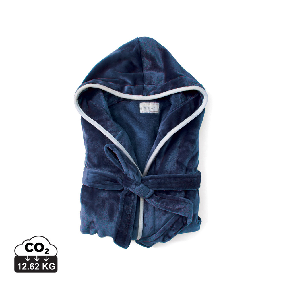 VINGA Louis luxe pluche RPET badjas maat L/XL