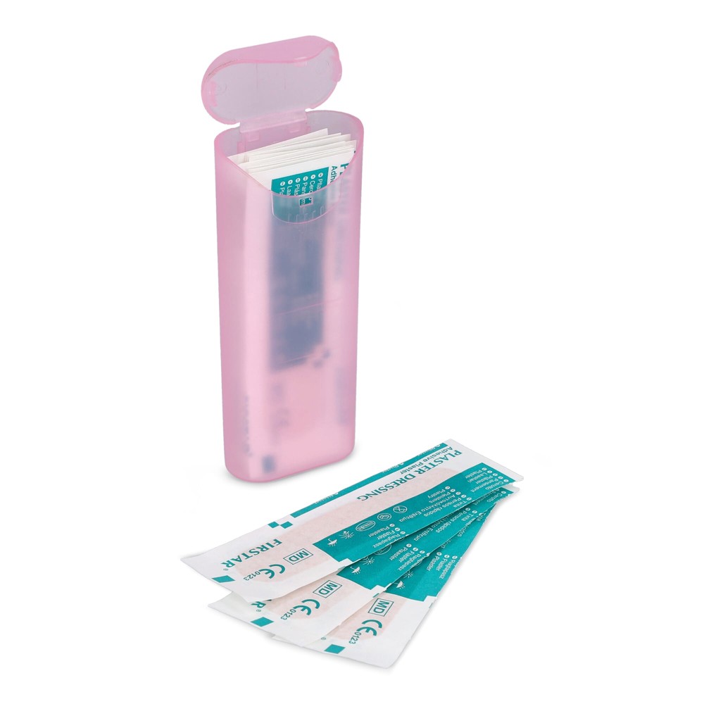 Pleistersdoosje met 10 PE-pleisters (70 × 18 mm) - roze