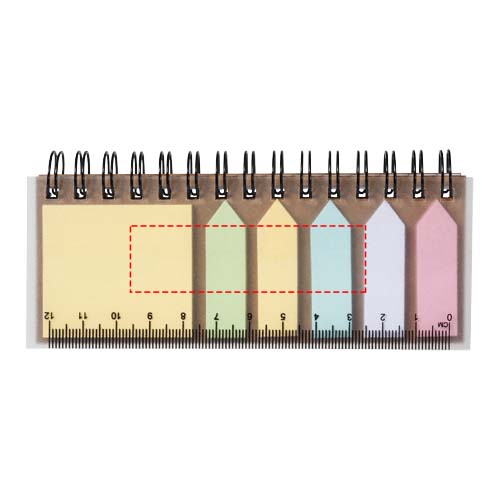 Spinner notitieboek met gekleurde sticky notes