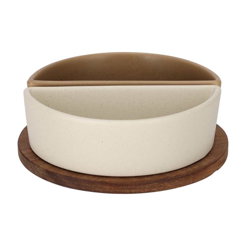 JENS Living Serveerset Faas Wit/Taupe