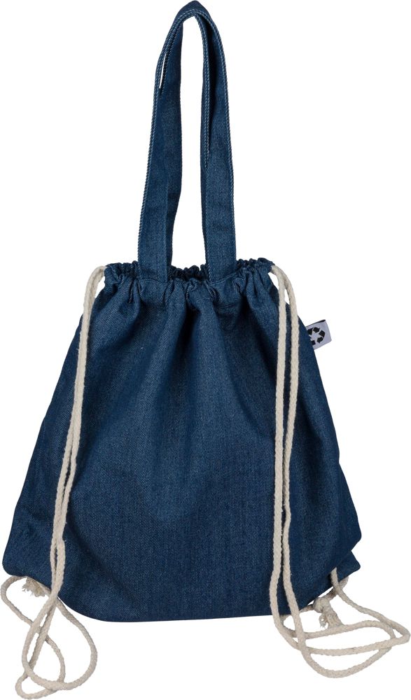Gerecycled denim trekkoordrugtas Dex
