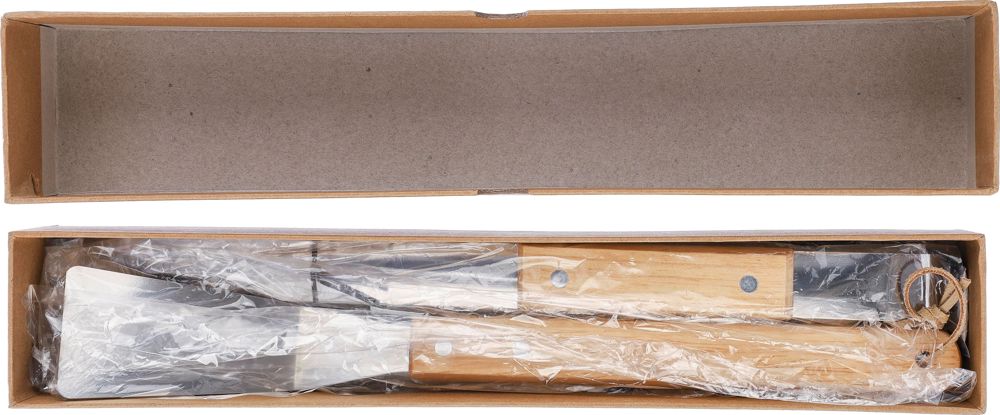 Barbecueset Kaitlyn | Rvs | 3 st | Houten handvatten