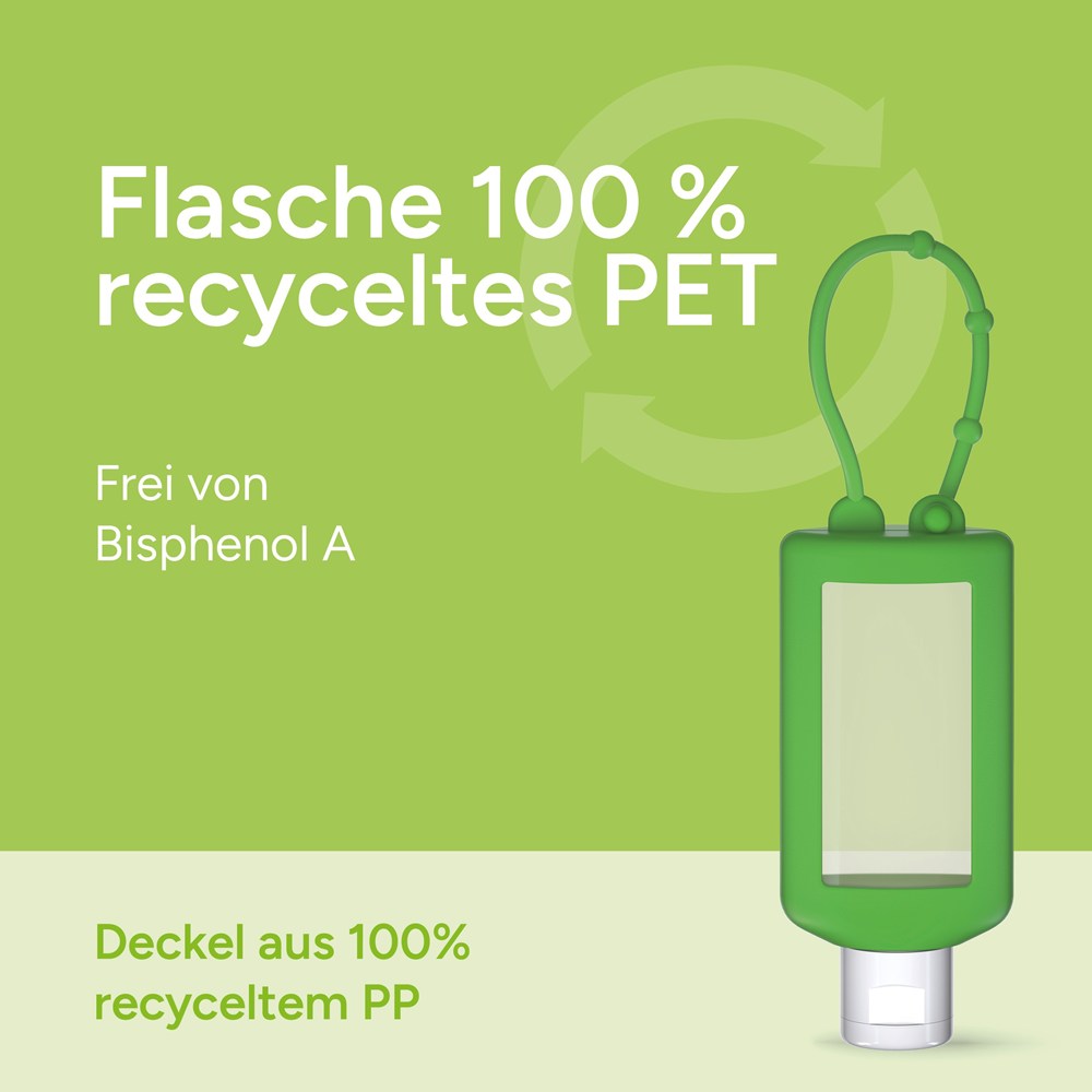 Handreinigingsgel, Bumper 50 ml, groen, Body Label (R-PET)