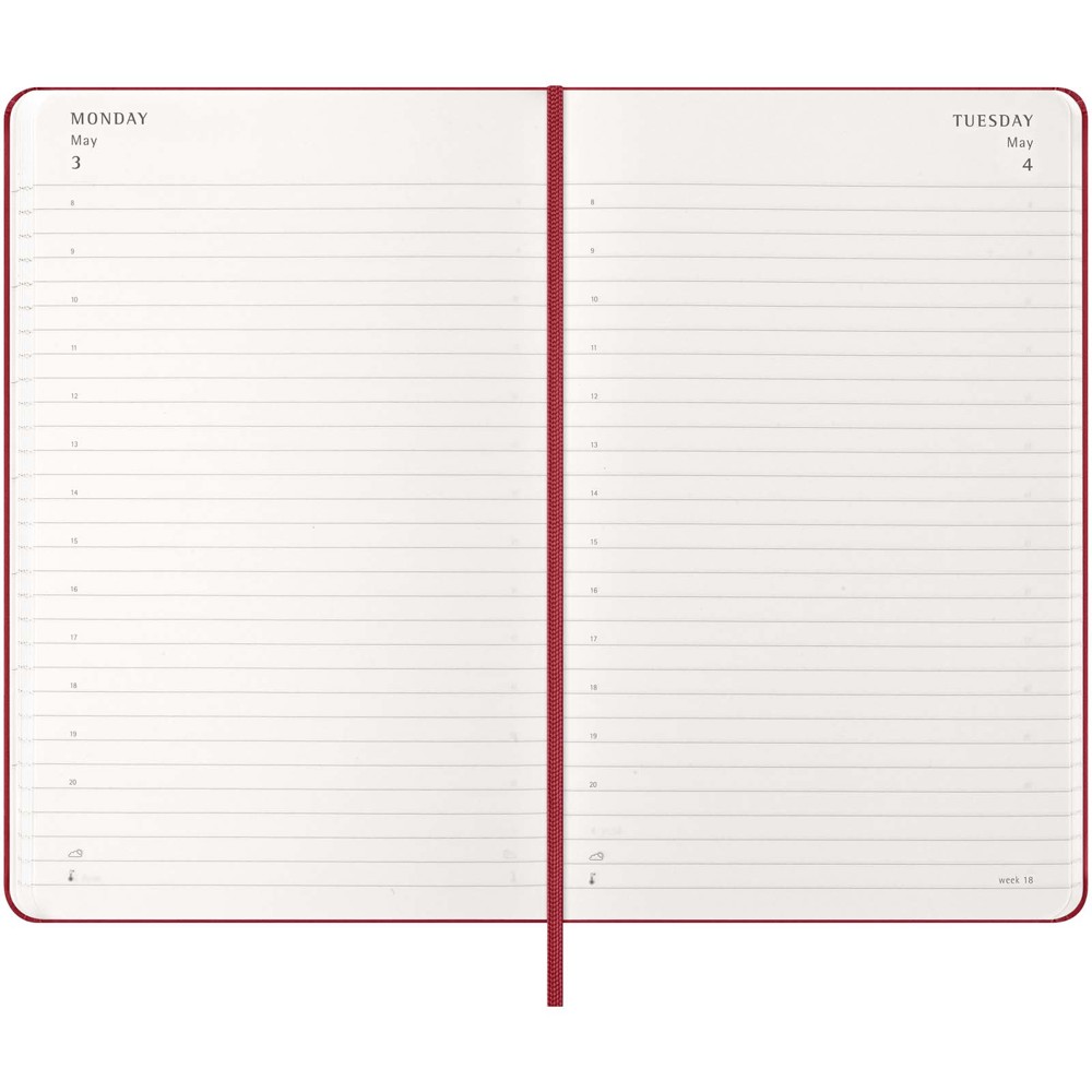 Moleskine dag-agenda voor 12 maanden met harde kaft