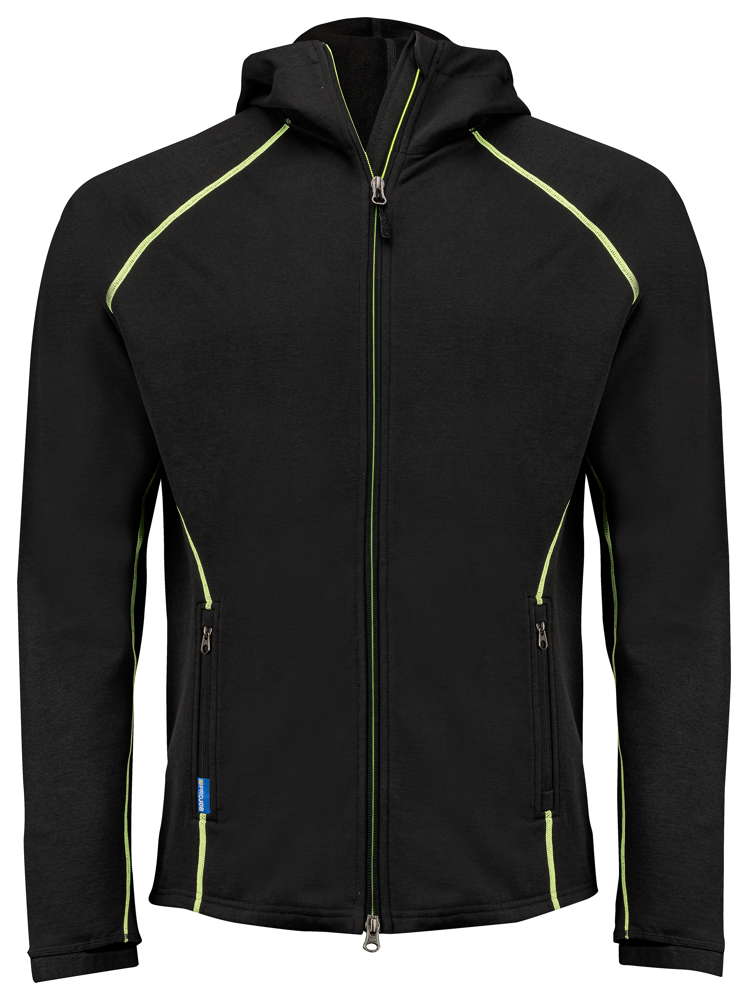 3314 HOODIE IN MICROFLEECE - zwart/geel