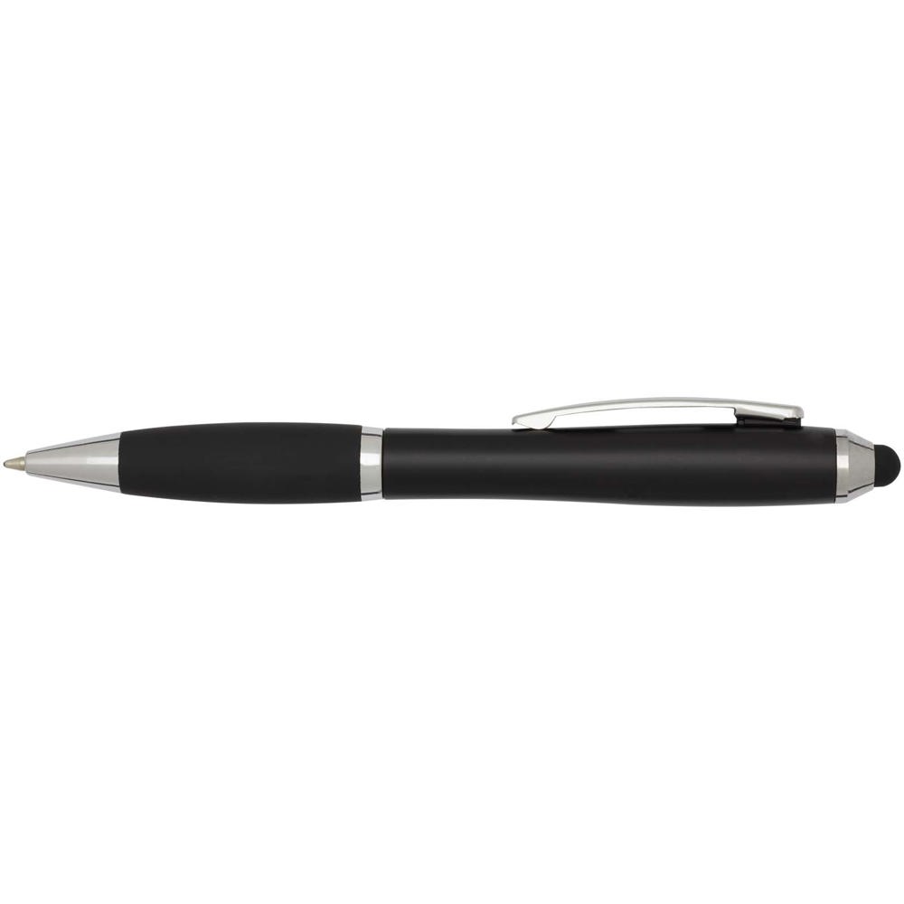 Nash RCS balpen met stylus van gerecycled plastic met gekleurde behuizing en zwarte grip (blauwe inkt)