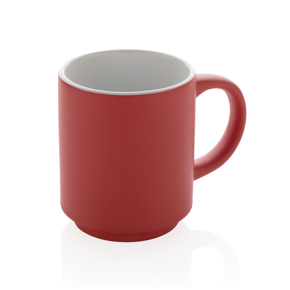 Keramische stapelbare mok 180 ml - rood (± PMS 485C)