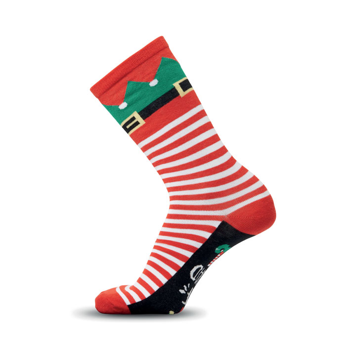 SOC MEDIUM - Paar kerstsokken M - Wit/rood