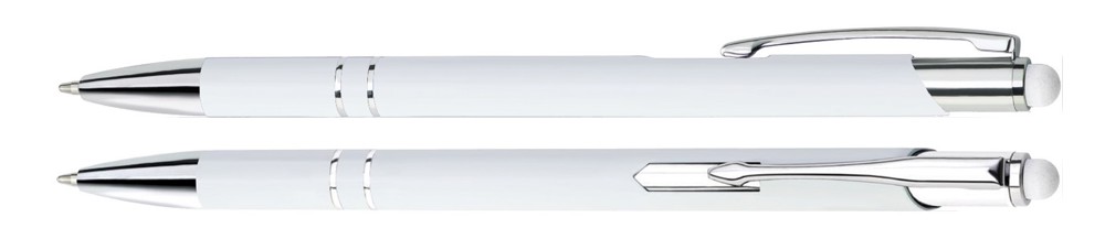 Aluminium touch-stylus balpen Limoges - Wit