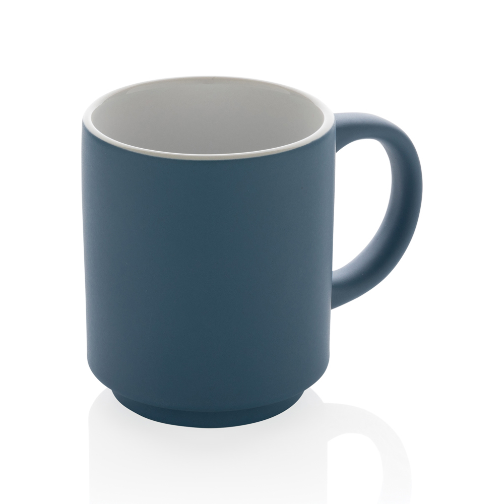Keramische stapelbare mok 180 ml - blauw (± PMS 2160C)