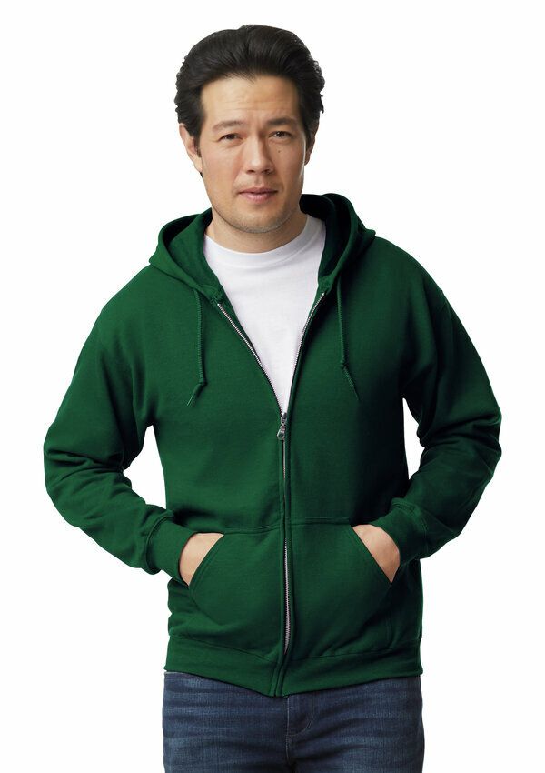 Gildan Heavy Blend Full Zip Hooded Sweater - 33 Forest Green