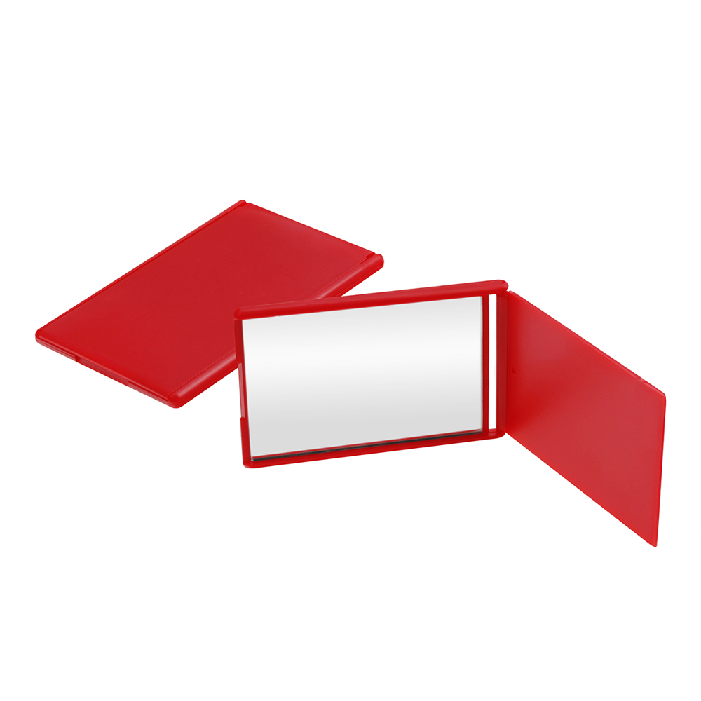 Pocket spiegeltje, rechthoekig - Rood