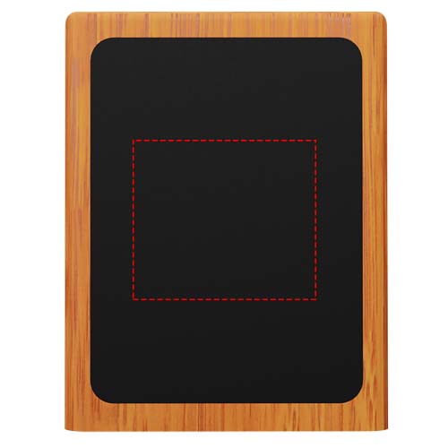 SCX.design O12 houten potloodhouder met oplichtend logo en dubbele USB-uitgang