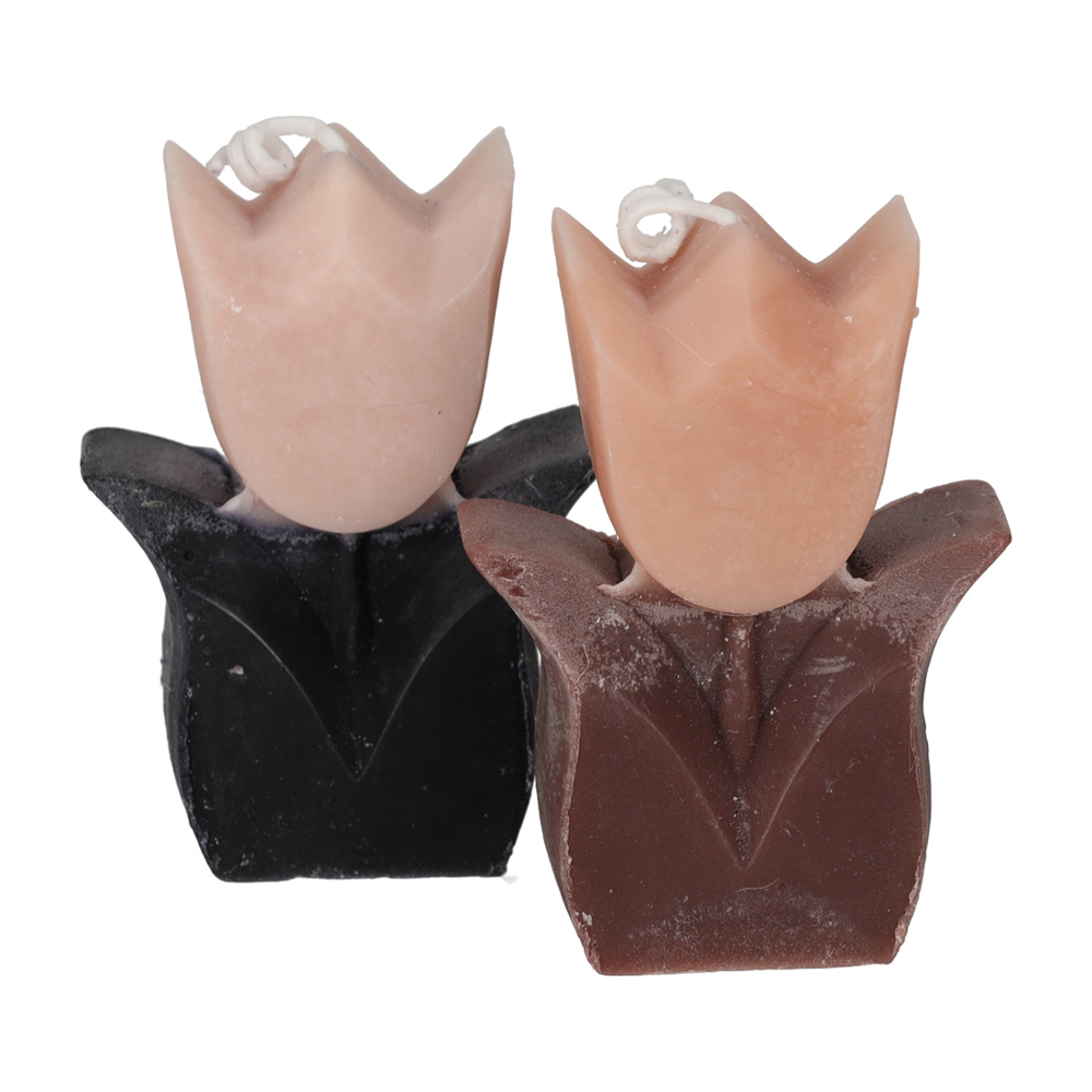 JENS Living Tulp Kaarsen Taupe/Zwart /2