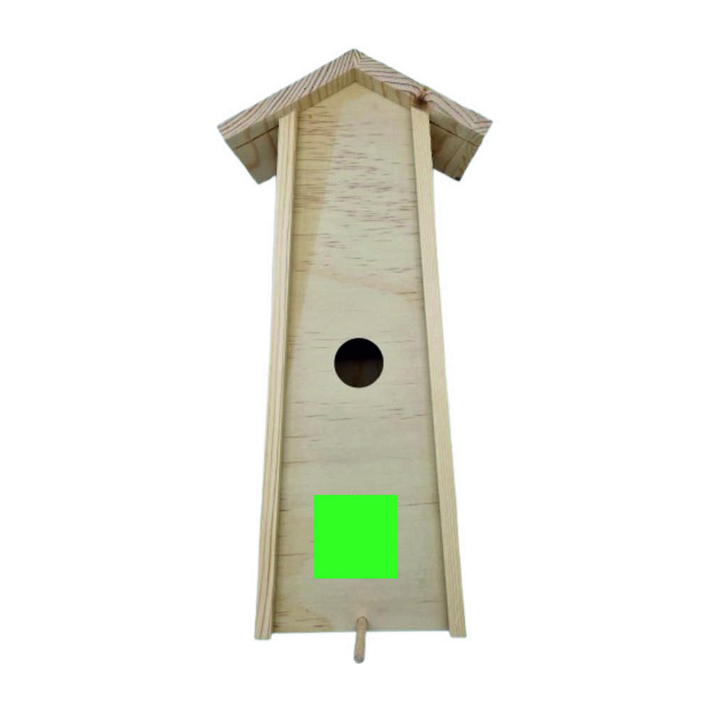 Wijnkist met schuifdeksel vogelhuisje 1-vaks