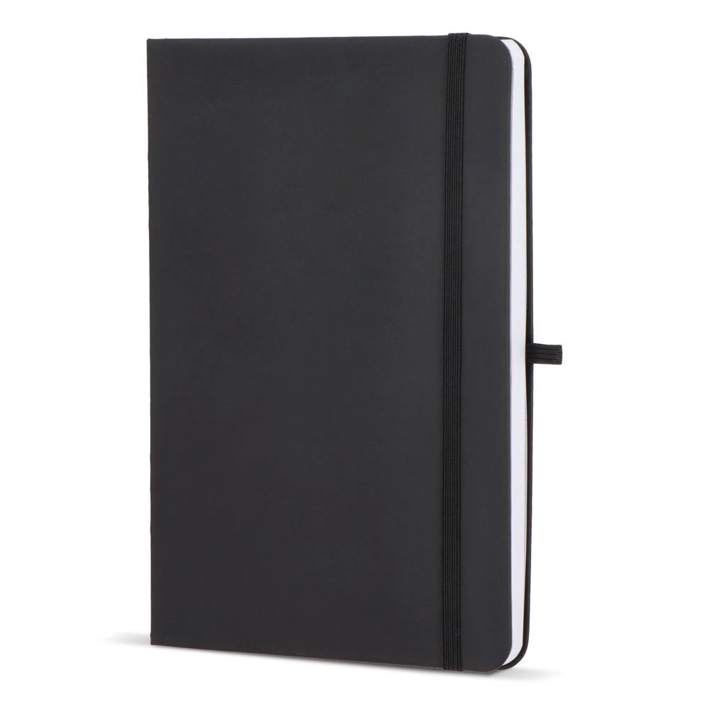 Notitieboek Olmo hardcover PU A5 met sticky notes - Zwart