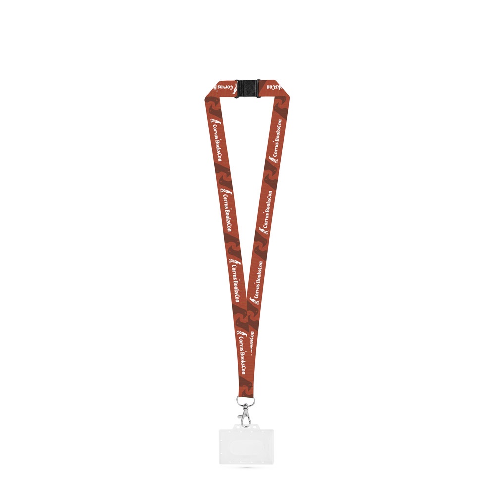 BARNSLEY. SET Lanyard SUBLIMATION Lang II (20 mm) van gerecycled polyester (100% rPET) met 20 mm karabijnhaak, veiligheidssluiting en stevige badge-/kaarthouder 91 x 68 mm