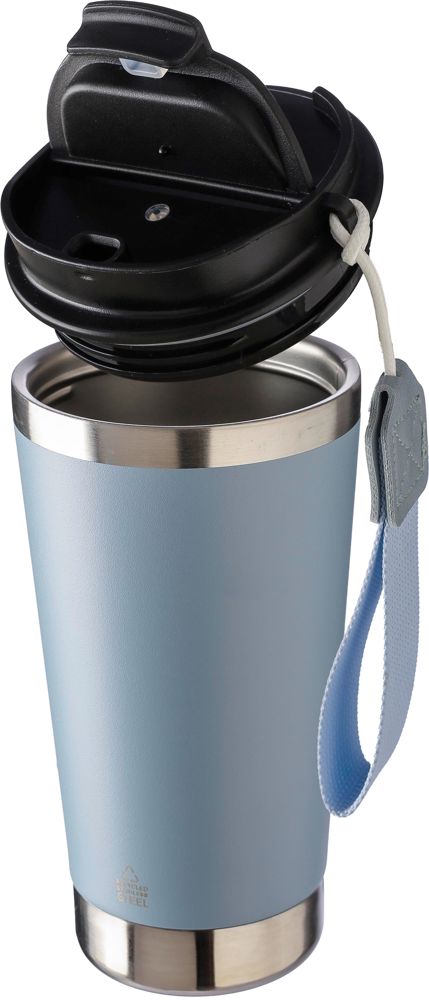 Dubbelwandige thermosbeker Kayla | Gerecycled | 500 ml - Pastel blauw