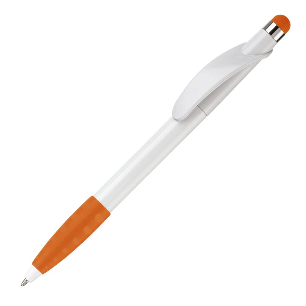 Balpen Cosmo stylus hardcolour - Wit / Oranje