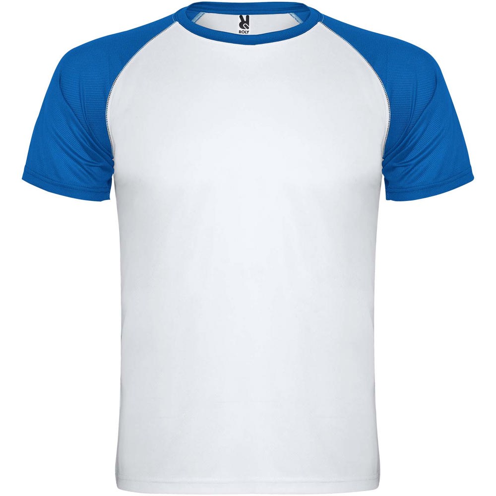 Indianapolis 140 g/m² sportshirt met korte mouwen voor kinderen - Wit, Koningsblauw