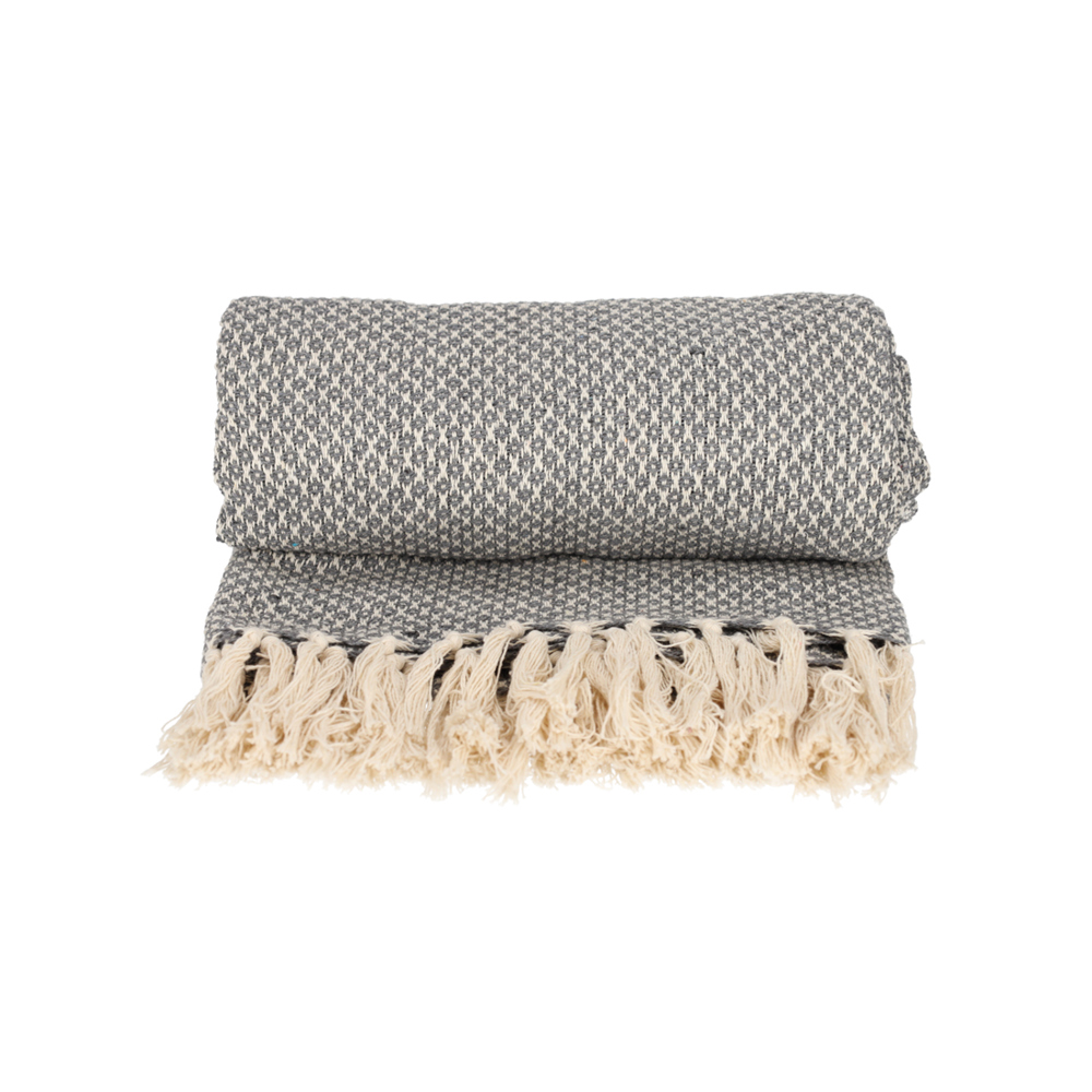 JENS Living Basic Recycled Cotton Plaid Grijs