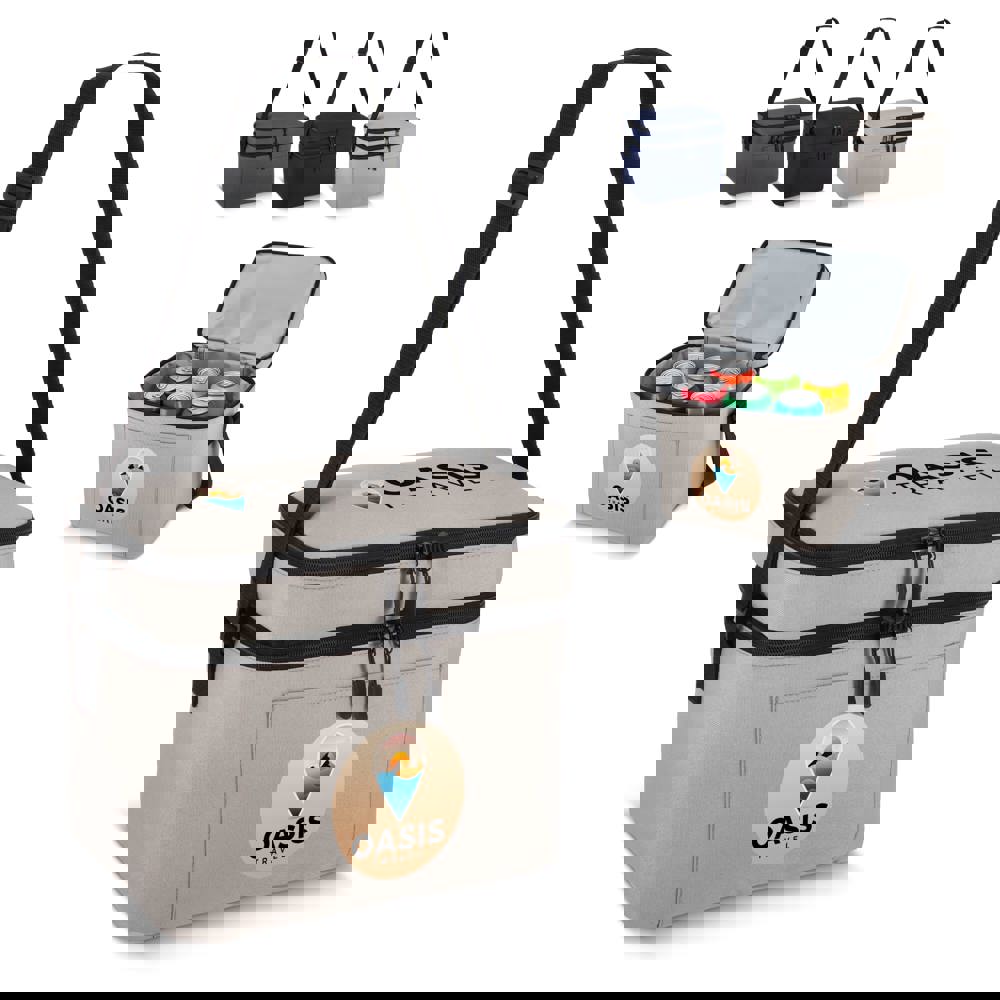 600D gerecycled PET koeltas met twee vakken 30 x 20 x 25 cm 12 L