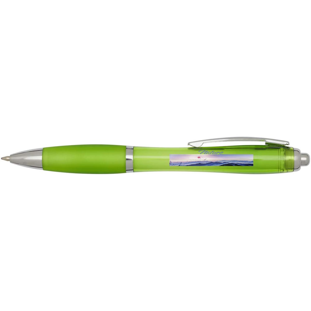 Nash balpen van RCS gerecycled plastic met gekleurde behuizing en grip (blauwe inkt)