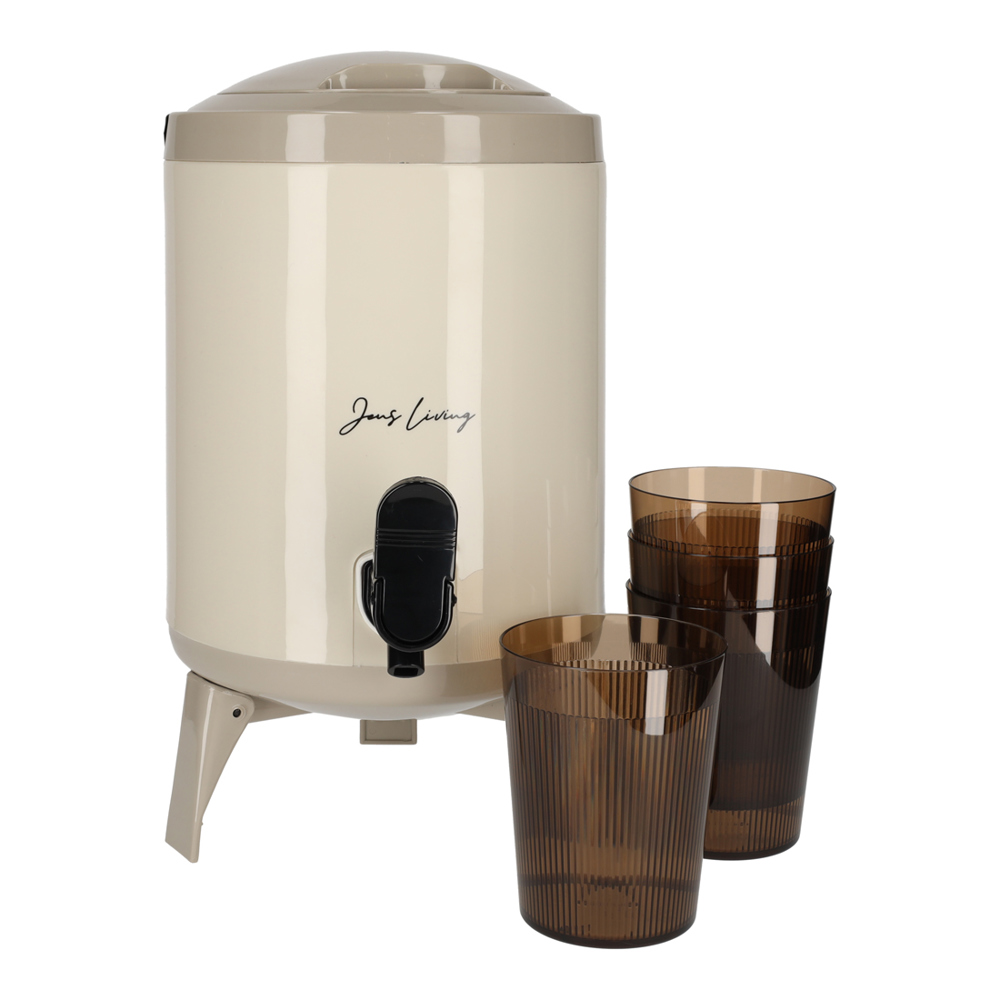 JENS Living Sapdispenser Set met 4 Bekers - taupe