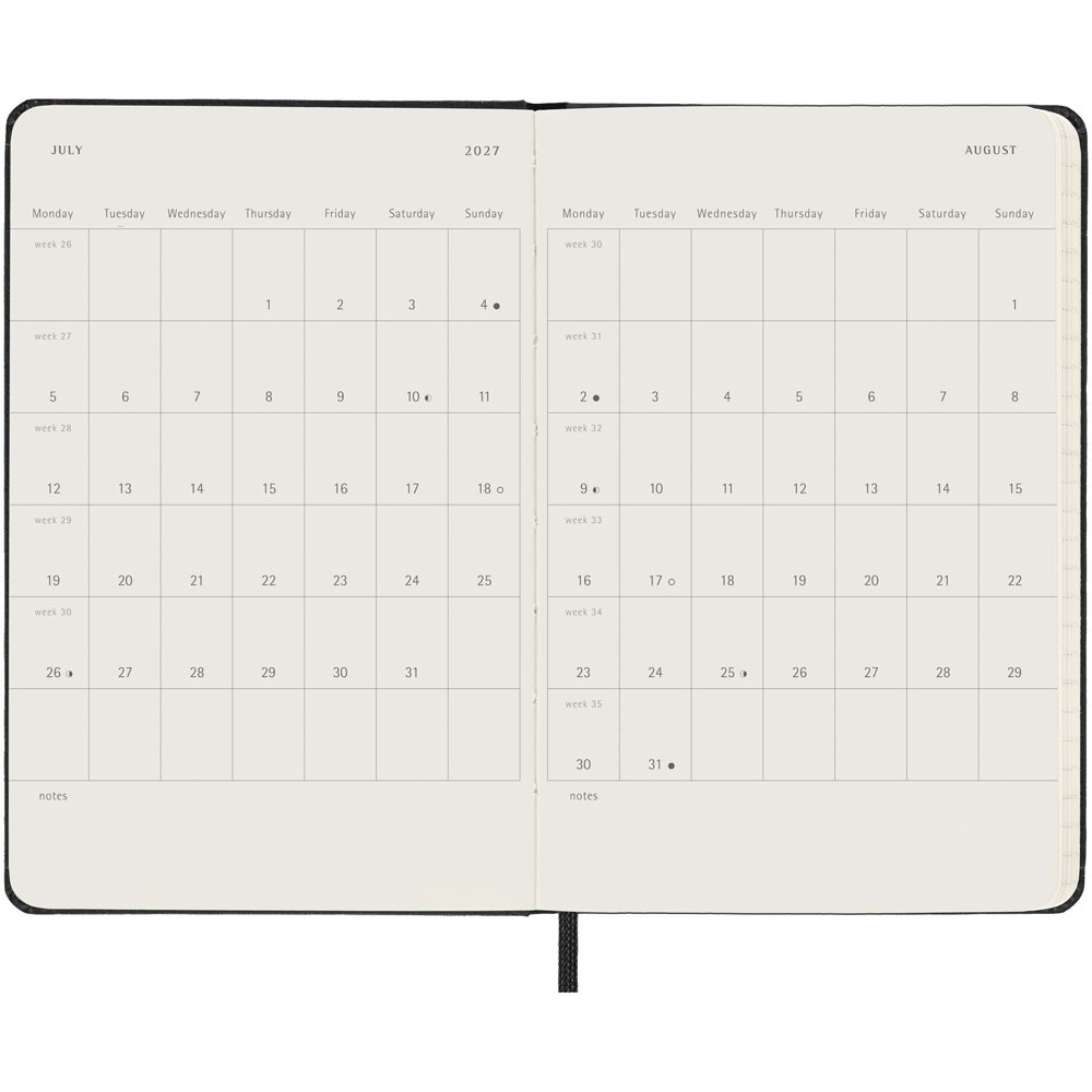 Moleskine hardback pocket dag-agenda voor 12 maanden