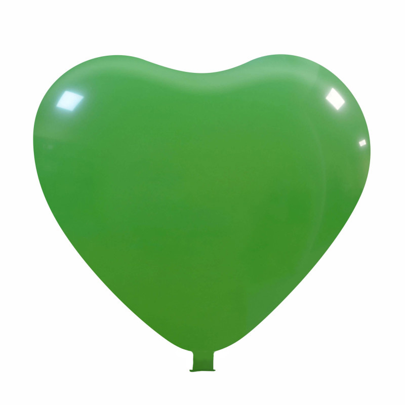 Reuzenballonnen bedrukt hartvorm - Ø 65 cm / omvang 170 cm / 25 inch - Groen (08)