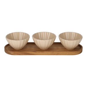 JENS Living Serveerset Met Schelp Schaaltjes Beige