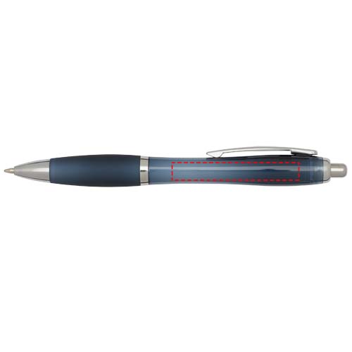Nash balpen van RCS gerecycled plastic met gekleurde behuizing en grip (blauwe inkt)