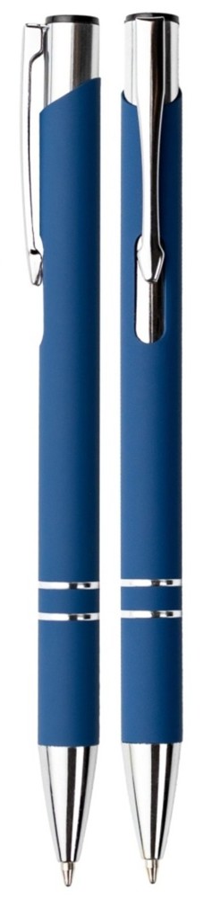 Aluminium balpen Marseille rubberised - Blauw