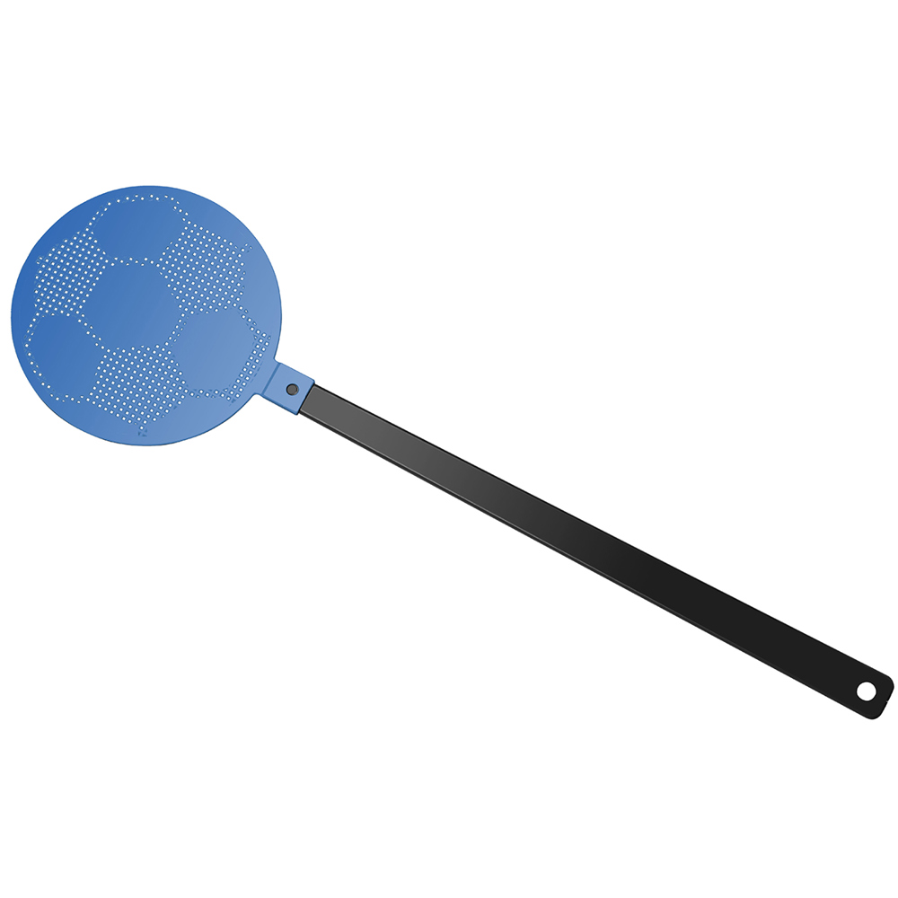 Vliegenmepper "voetbal" - zwart/blauw