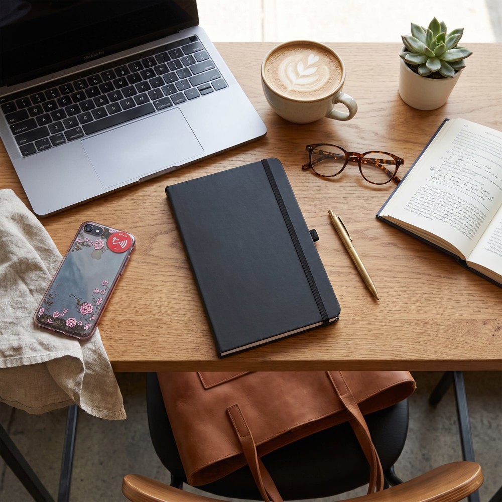 Notitieboek Olmo hardcover PU A5 met sticky notes