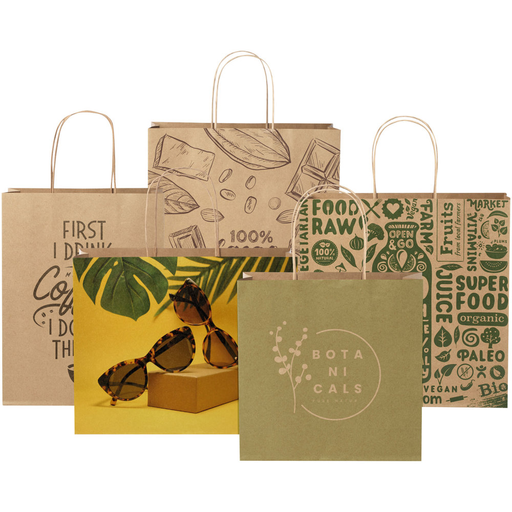 Papieren tas 120 g/m2 gemaakt van kraftpapier met gedraaide handvaten - 31 x 12 x 25 cm