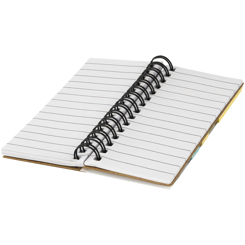Spinner notitieboek met gekleurde sticky notes
