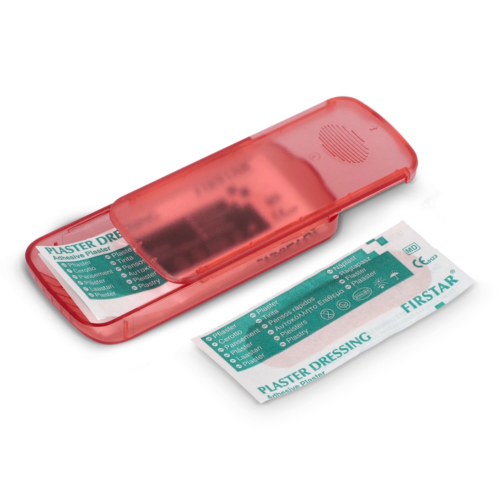 Pleistersdoosje met 5 PE-pleisters (56 × 18 mm) - rood