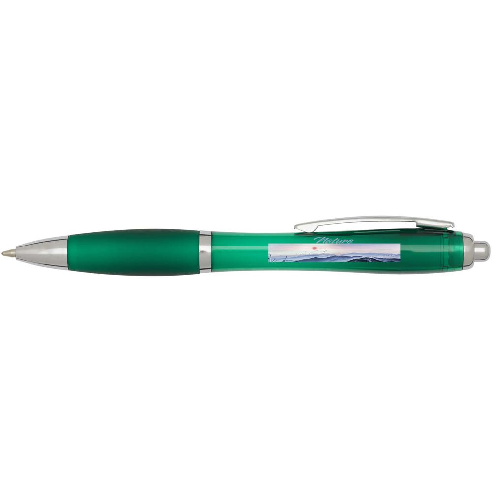 Nash balpen van RCS gerecycled plastic met gekleurde behuizing en grip (blauwe inkt)