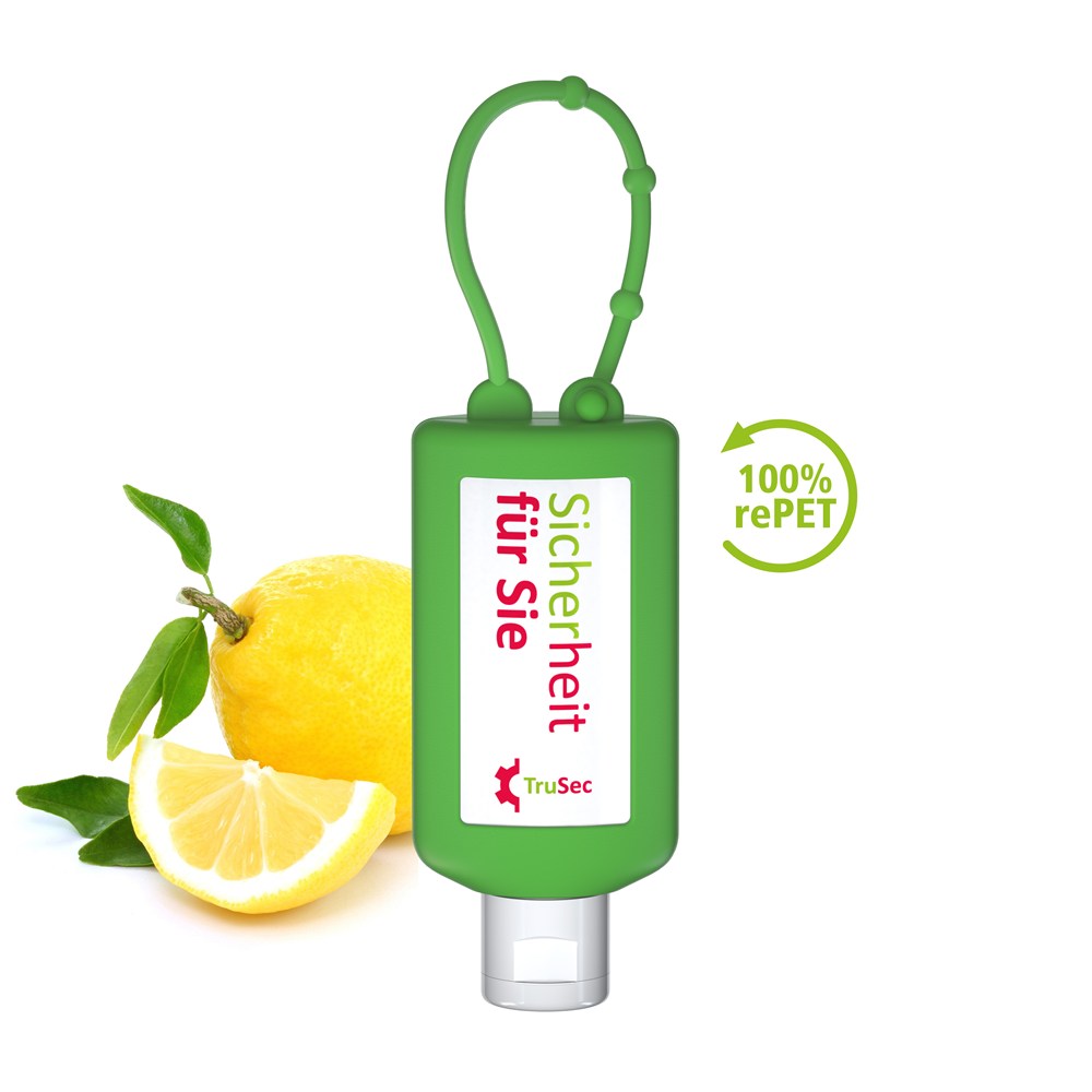 Handreinigingsgel, Bumper 50 ml, groen, Body Label (R-PET)