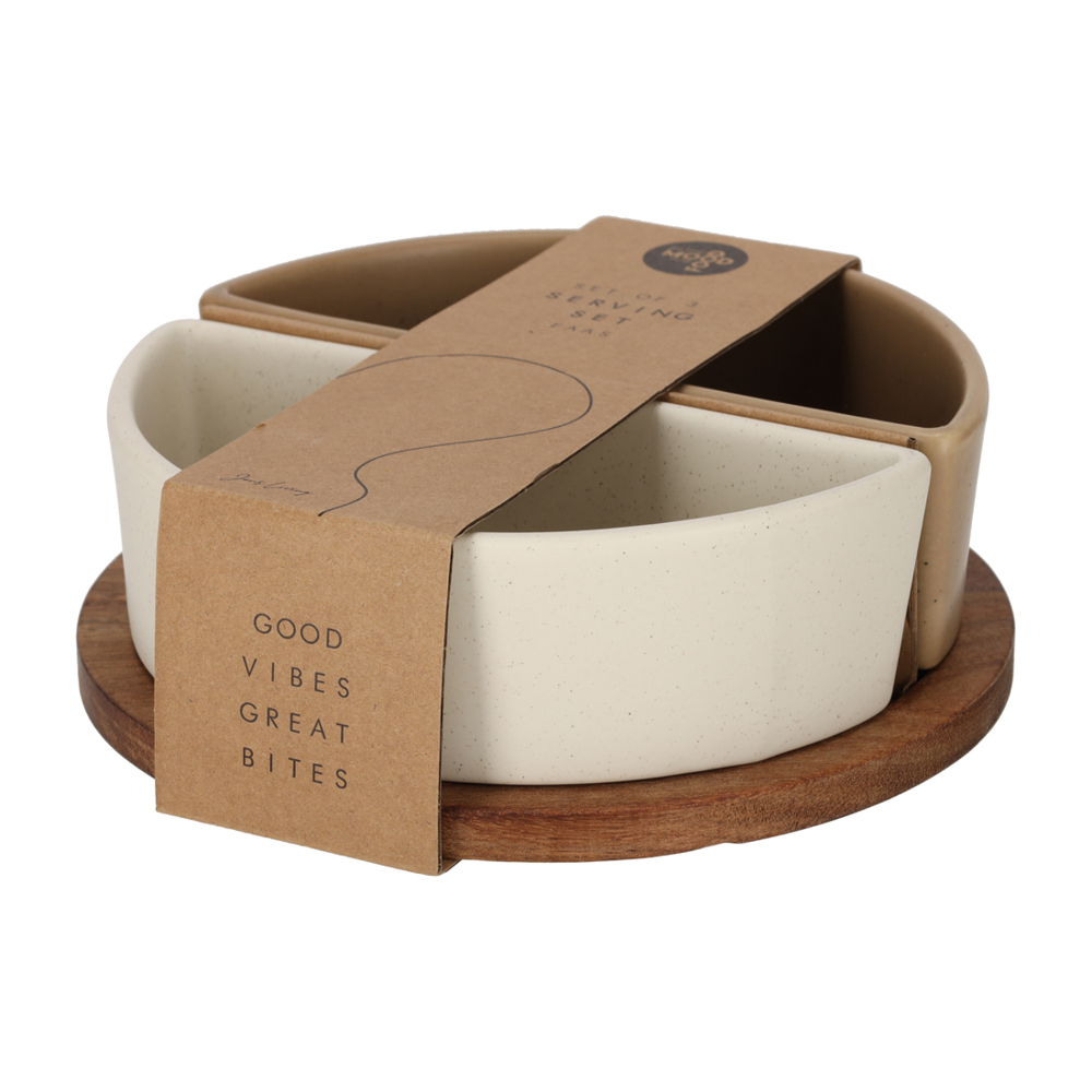 JENS Living Serveerset Faas Wit/Taupe