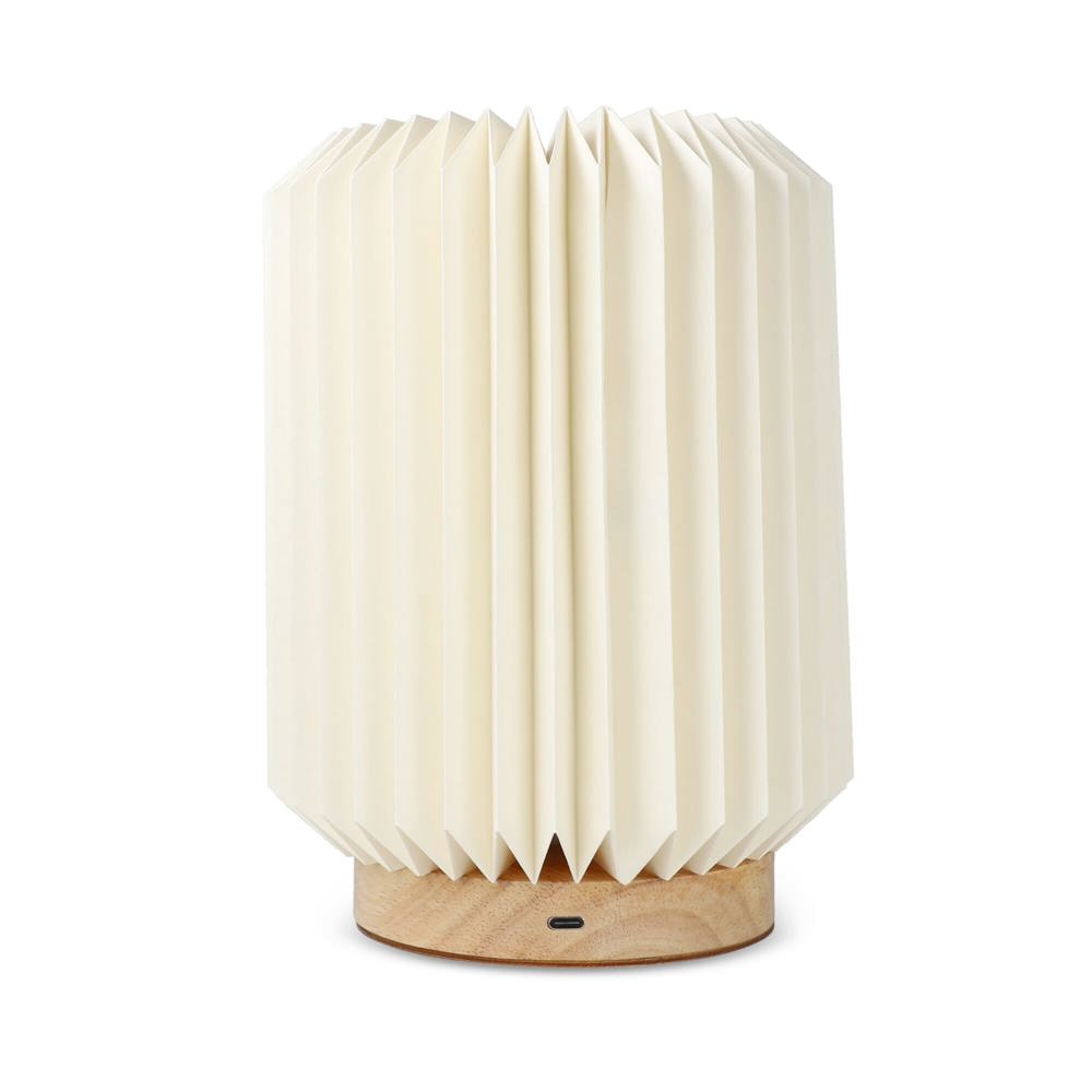 Coollux vouwbare papieren LED lamp Aurora op houten voet, 22cm
