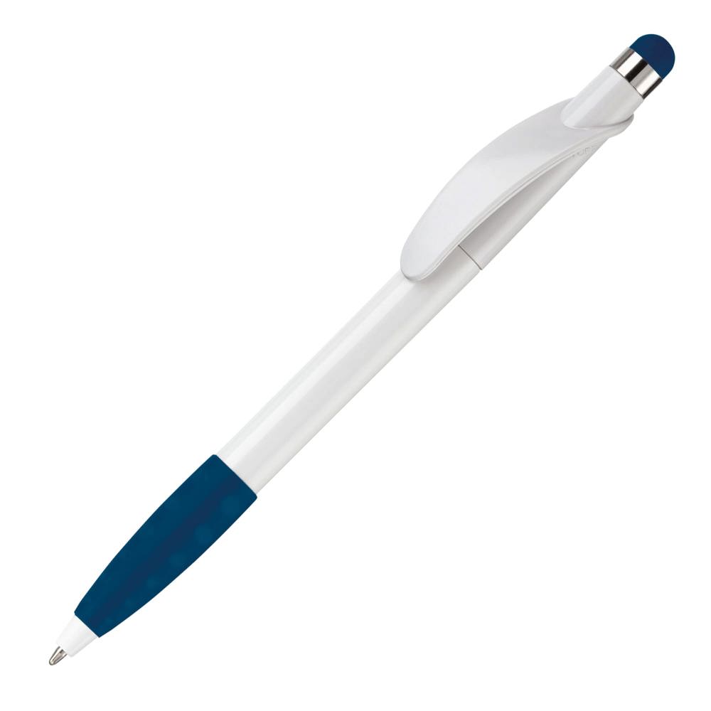 Balpen Cosmo stylus hardcolour - Wit / Donkerblauw