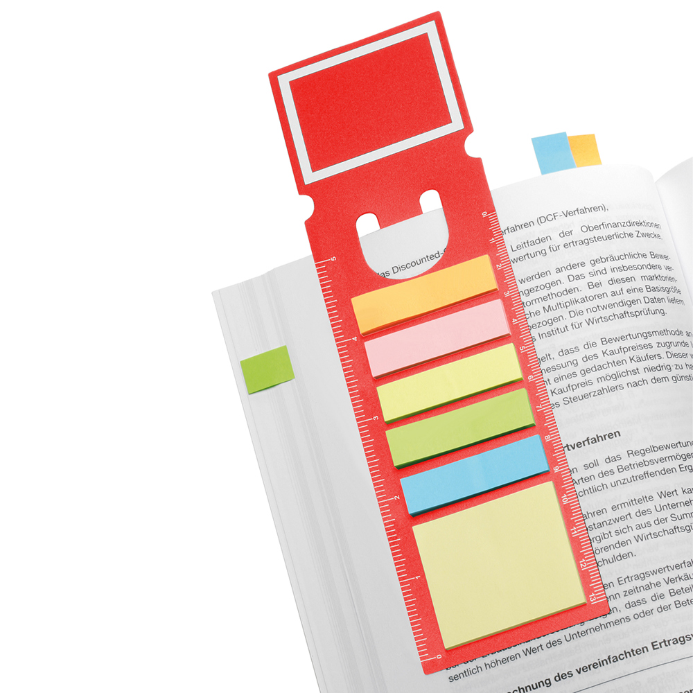 Zelfklevende memoblaadjes met boekenlegger