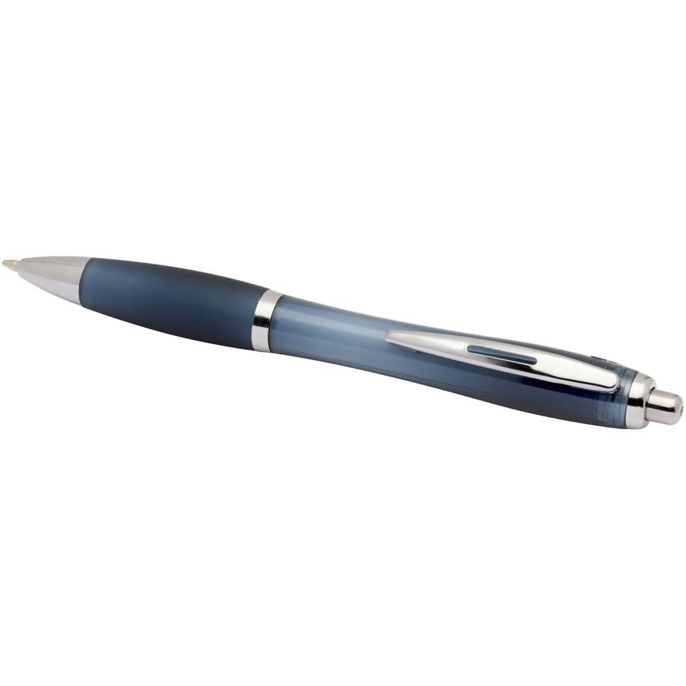 Nash balpen van RCS gerecycled plastic met gekleurde behuizing en grip (blauwe inkt)
