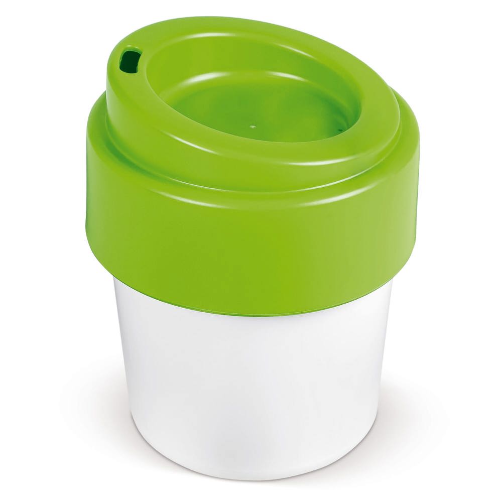 Koffiebeker Hot-but-cool met deksel 240ml - Wit / Lichtgroen