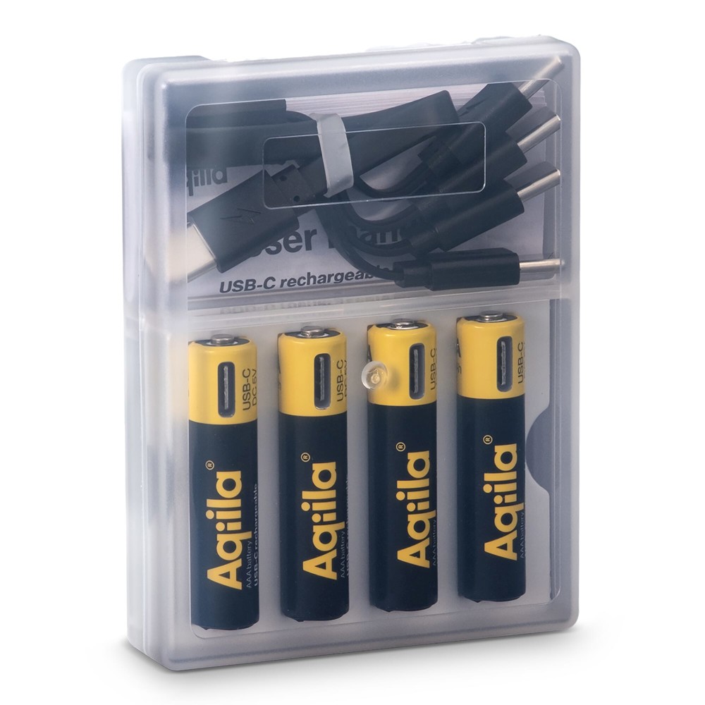 Aqiila Oplaadbare USB-C Batterijen AA 600mAh 4-pack